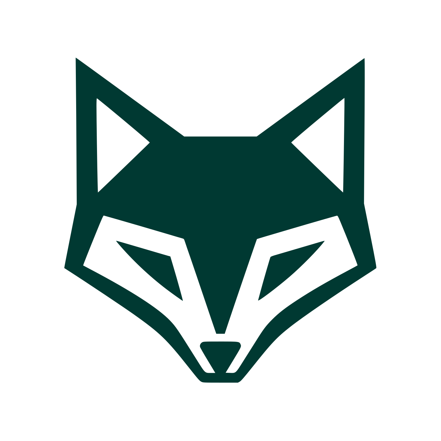 Geometric Fox Face Logo #003932