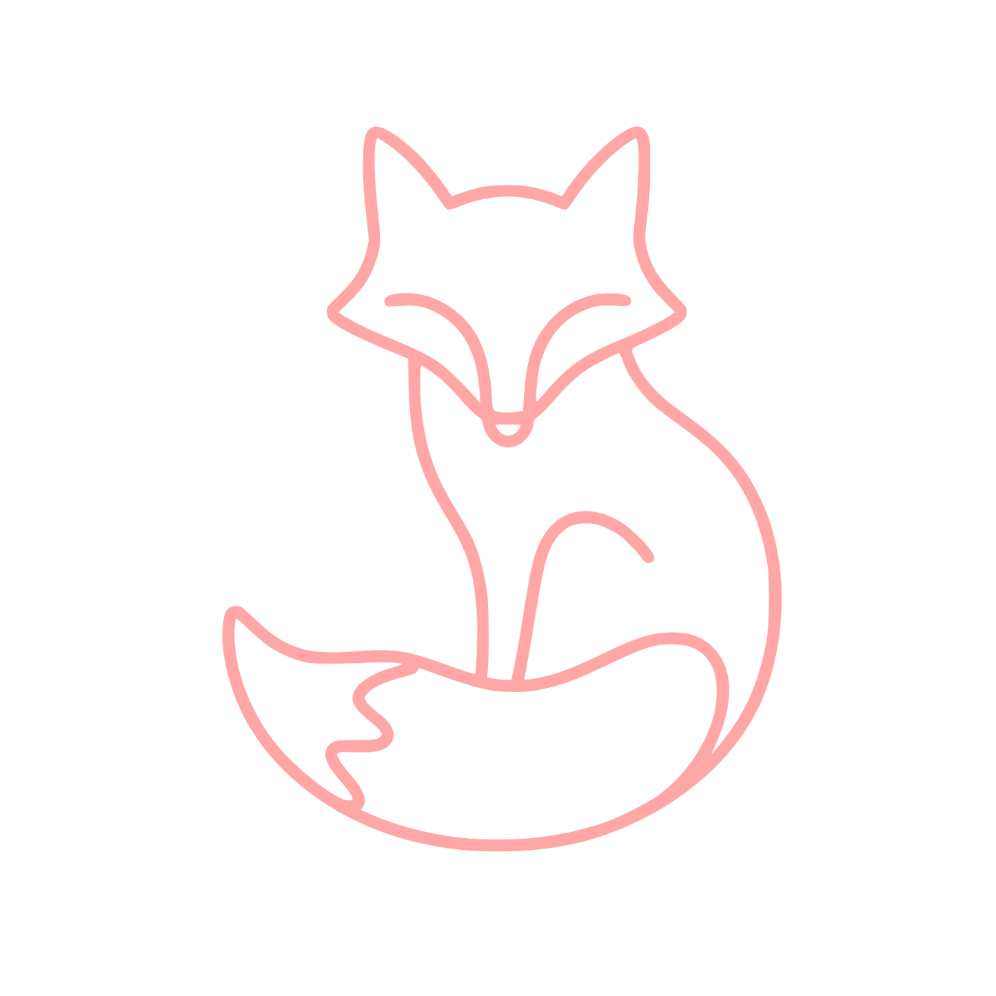 Sitting Fox Outline Logo #ffa6a6
