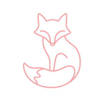 Sitting Fox Outline Logo #ffa6a6