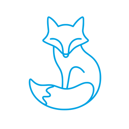 Sitting Fox Outline Logo #00a3e4