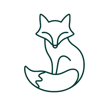 Sitting Fox Outline Logo #003932
