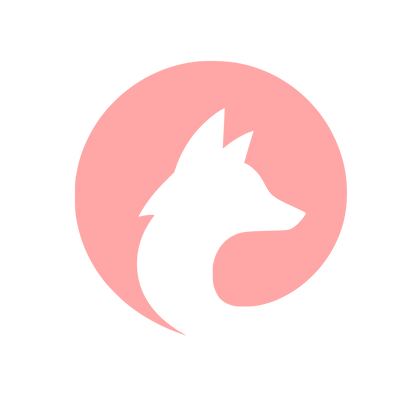 Fox Silhouette Circle Logo #ffa6a6