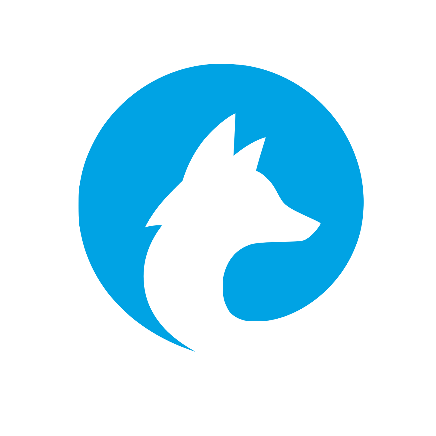 Fox Silhouette Circle Logo #00a3e4