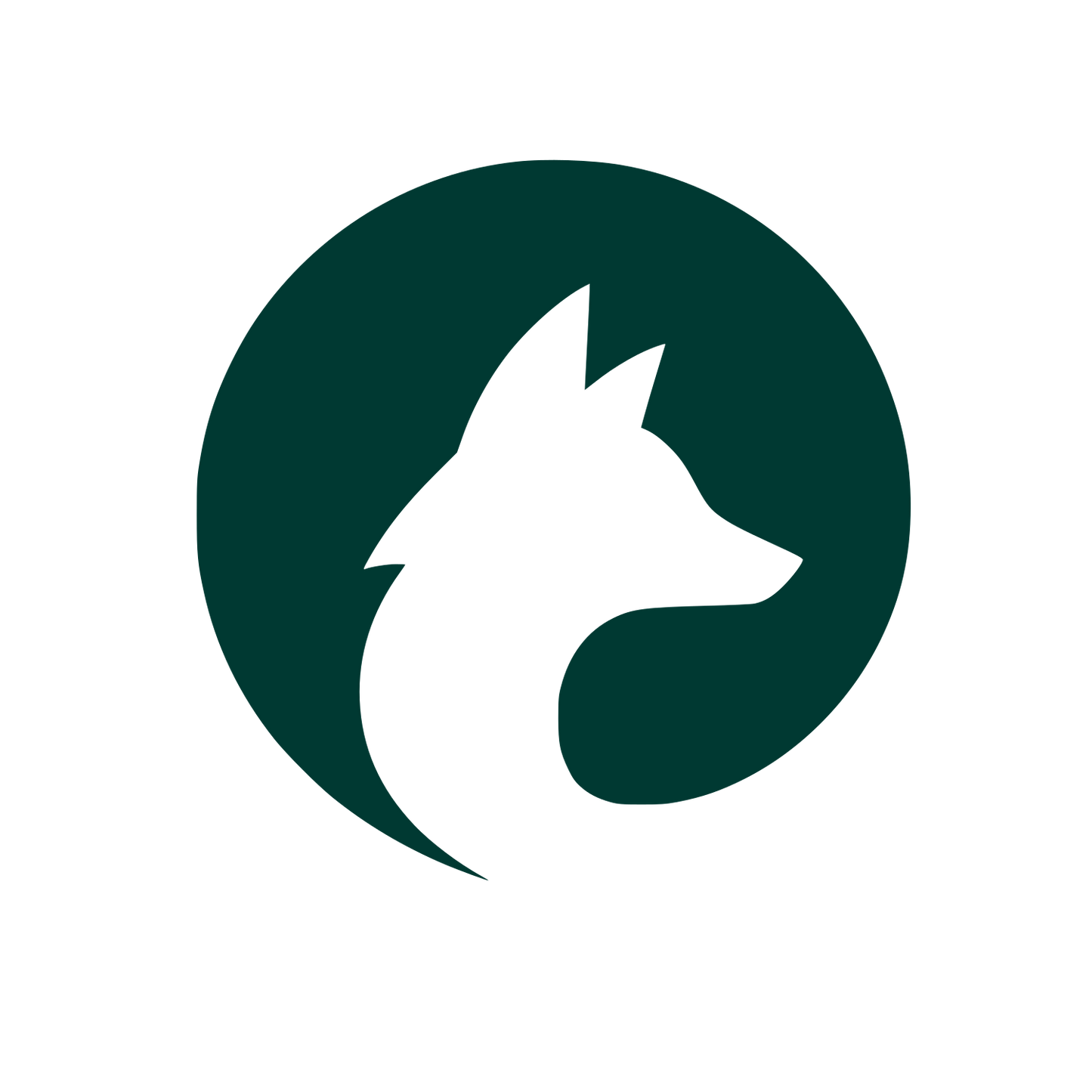 Fox Silhouette Circle Logo #003932