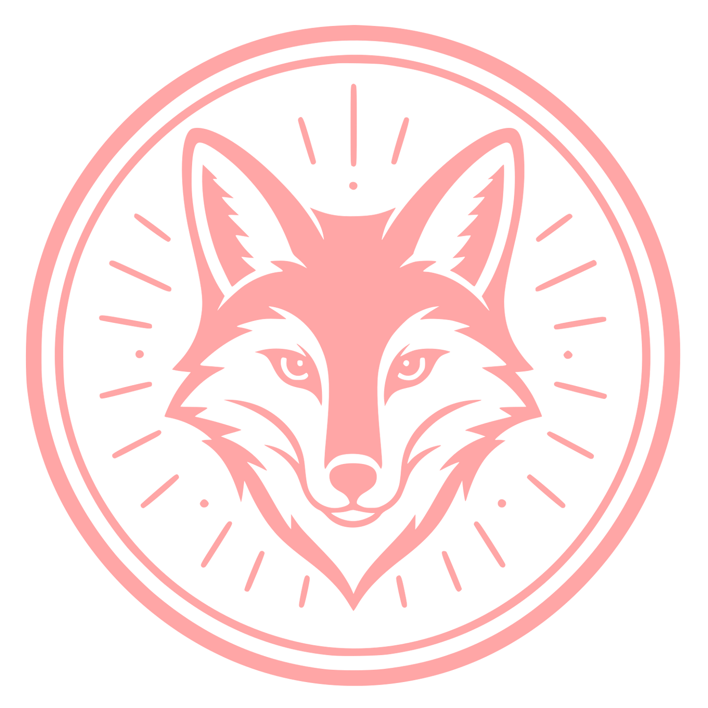 Fox Face Circle Badge Logo #ffa6a6