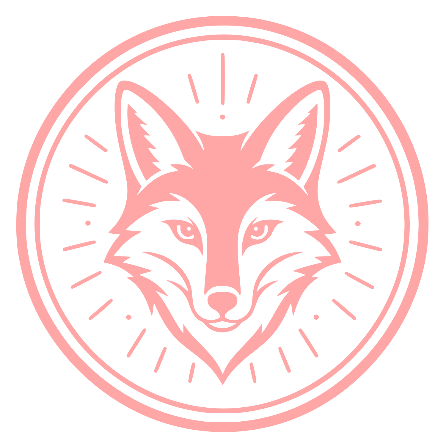 Fox Face Circle Badge Logo #ffa6a6