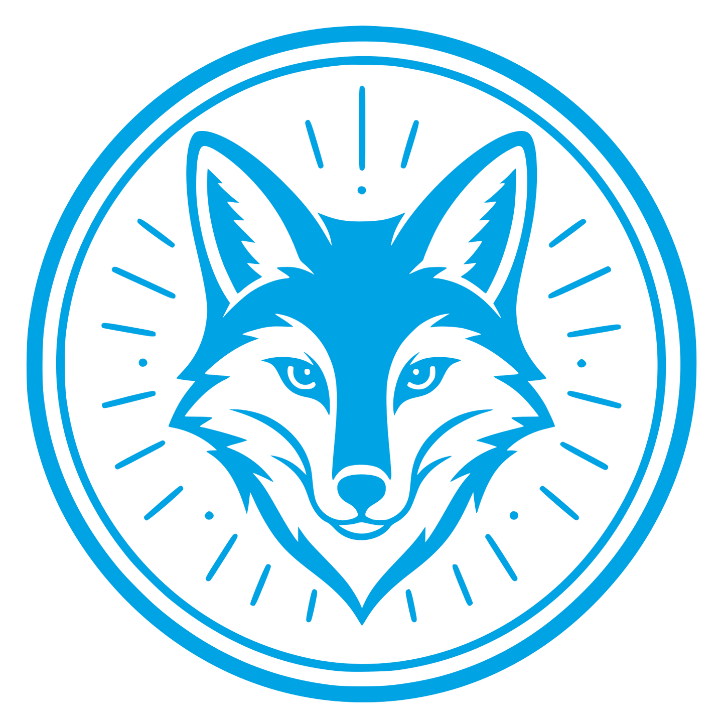 Fox Face Circle Badge Logo #00a3e4