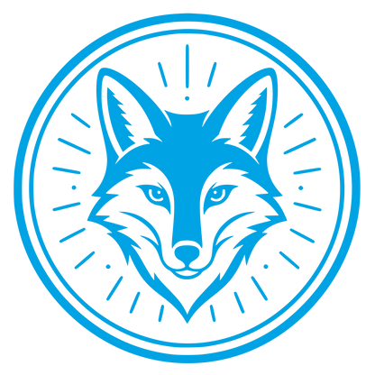 Fox Face Circle Badge Logo #00a3e4