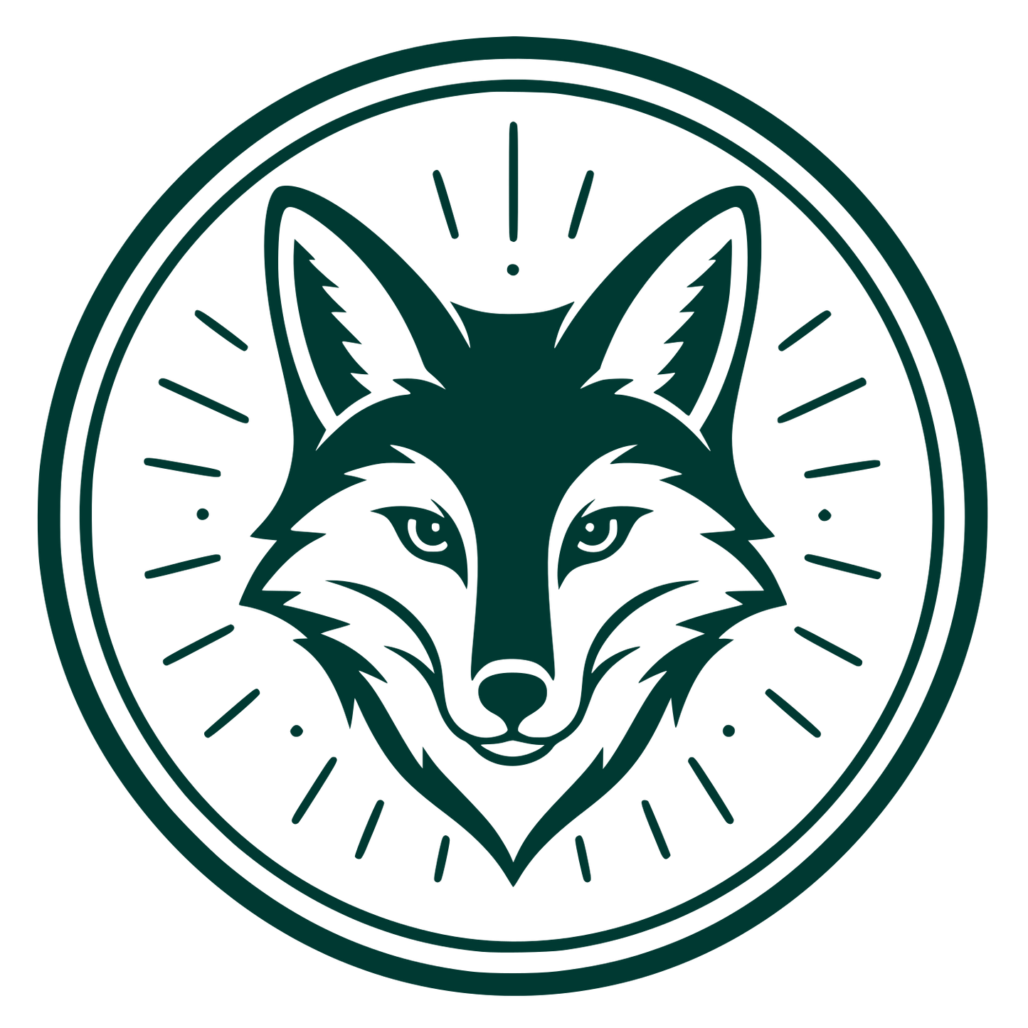 Fox Face Circle Badge Logo #003932