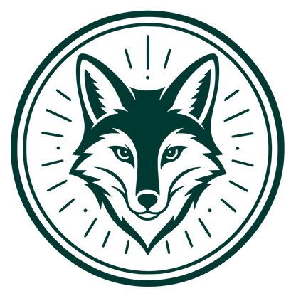 Fox Face Circle Badge Logo #003932