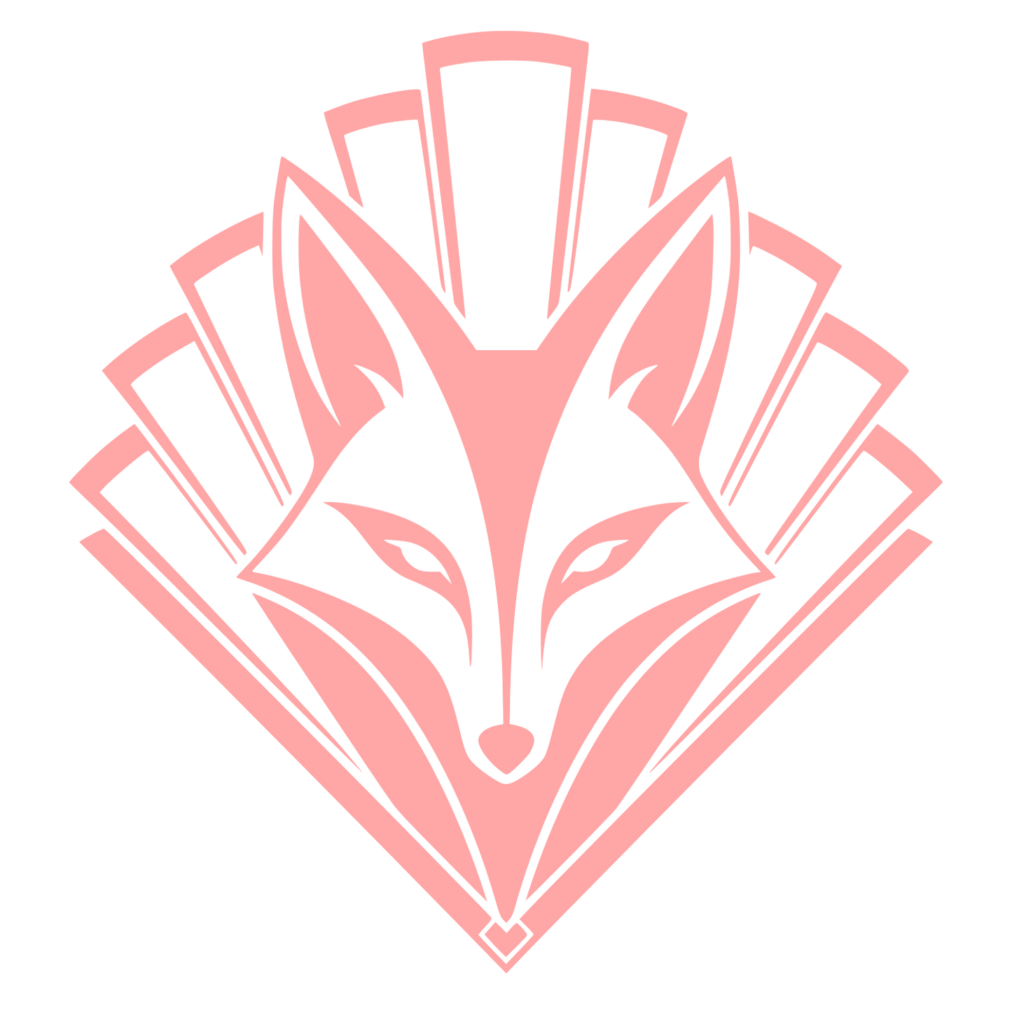 Art Deco Fox Head Logo #ffa6a6