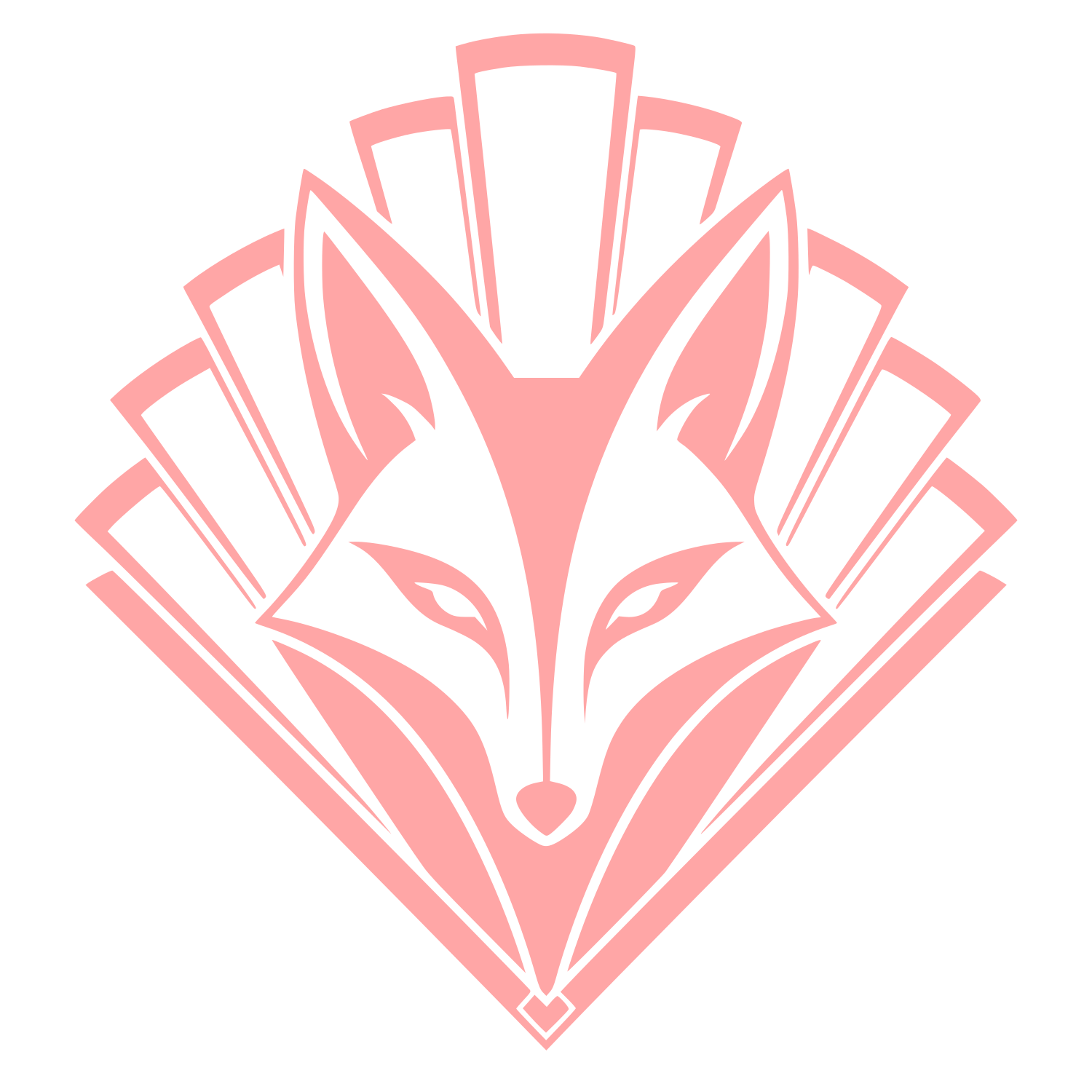 Art Deco Fox Head Logo #ffa6a6