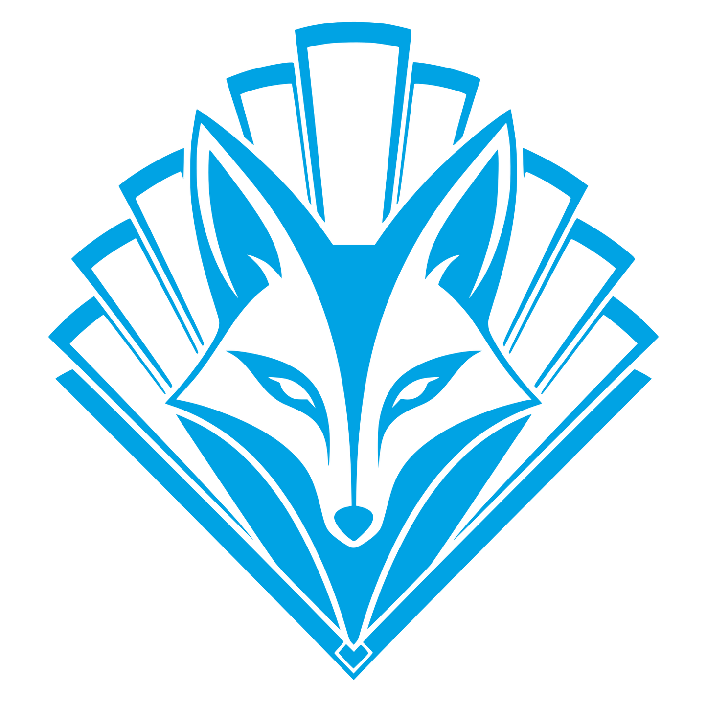 Art Deco Fox Head Logo #00a3e4