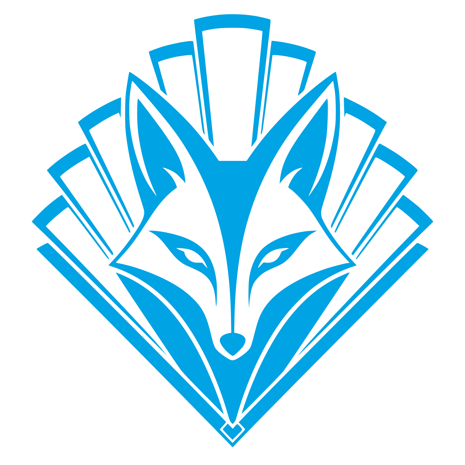Art Deco Fox Head Logo #00a3e4