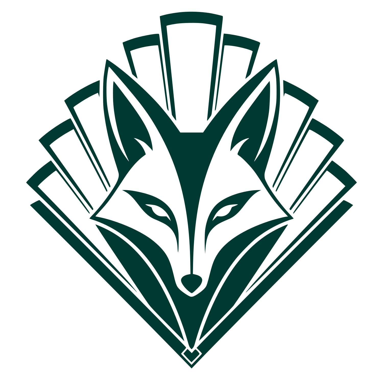 Art Deco Fox Head Logo #003932