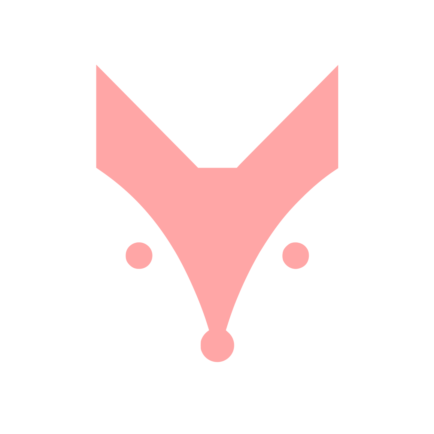 Geometric Fox Head Logo #ffa6a6