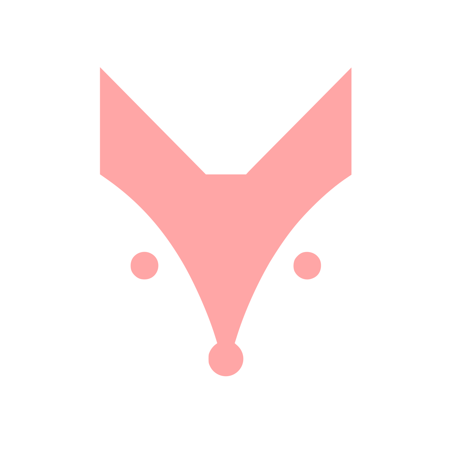 Geometric Fox Head Logo #ffa6a6