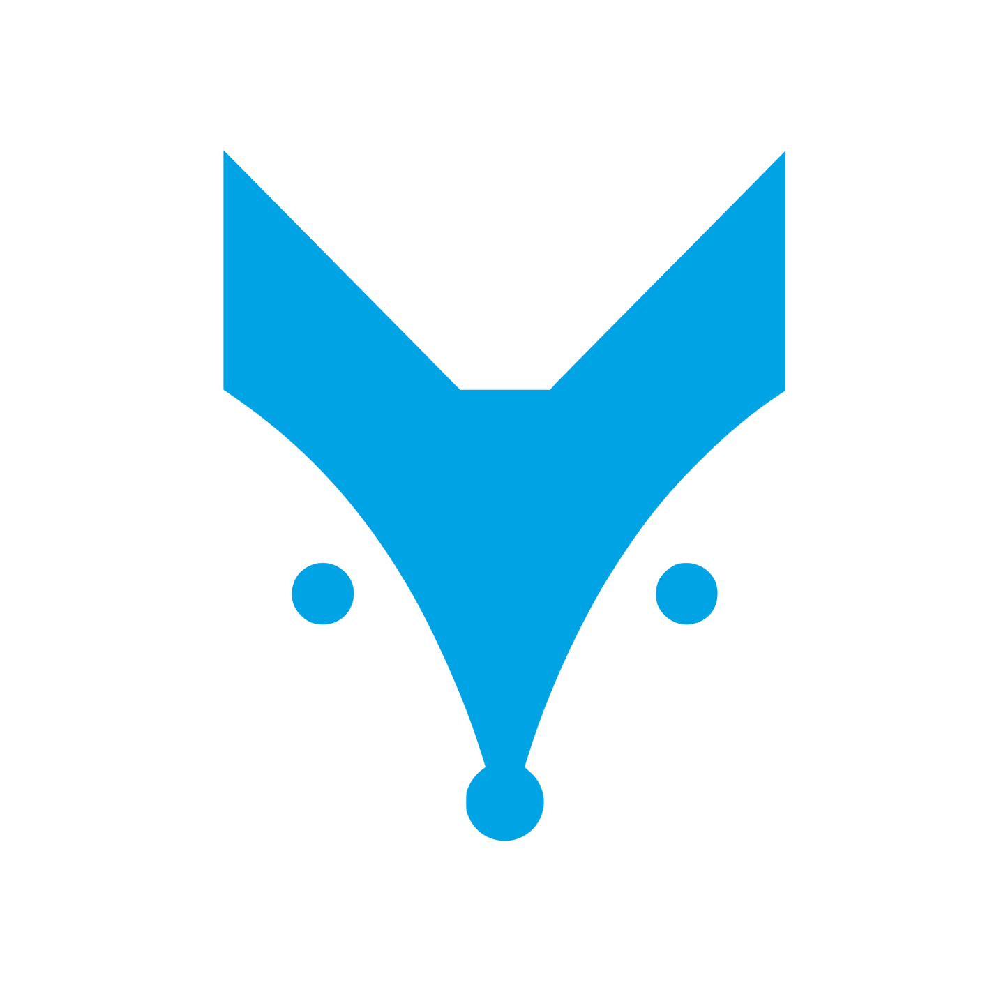Geometric Fox Head Logo #00a3e4