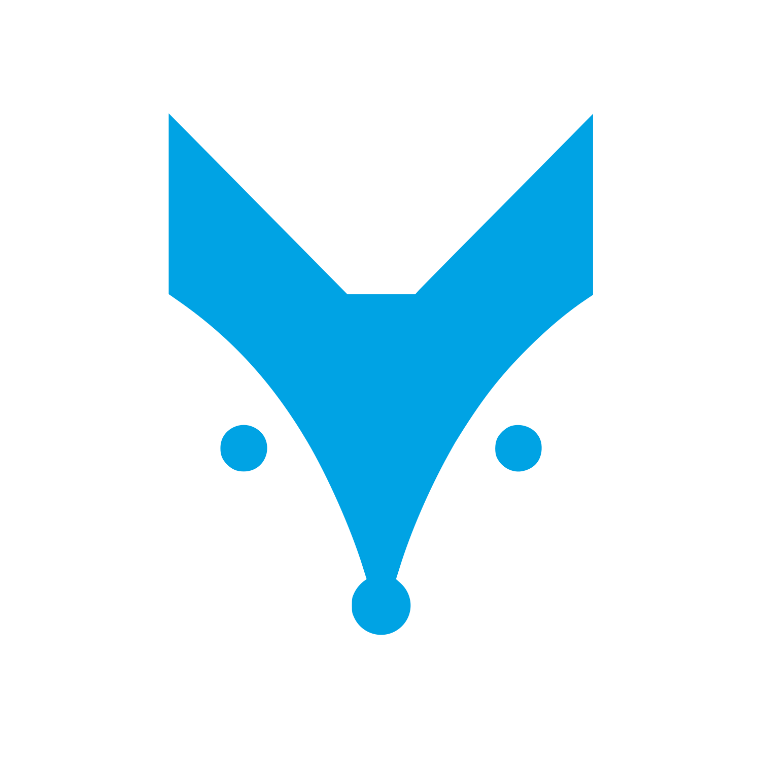 Geometric Fox Head Logo #00a3e4