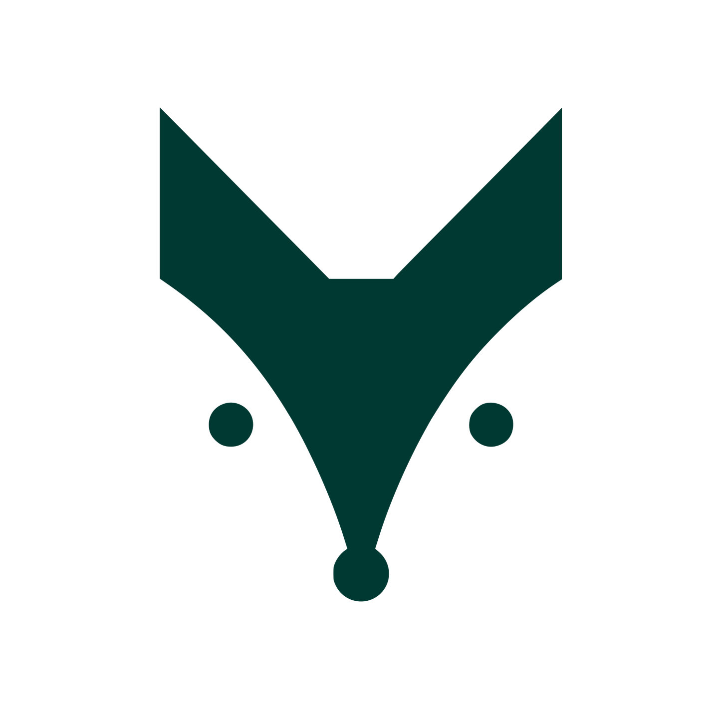 Geometric Fox Head Logo #003932