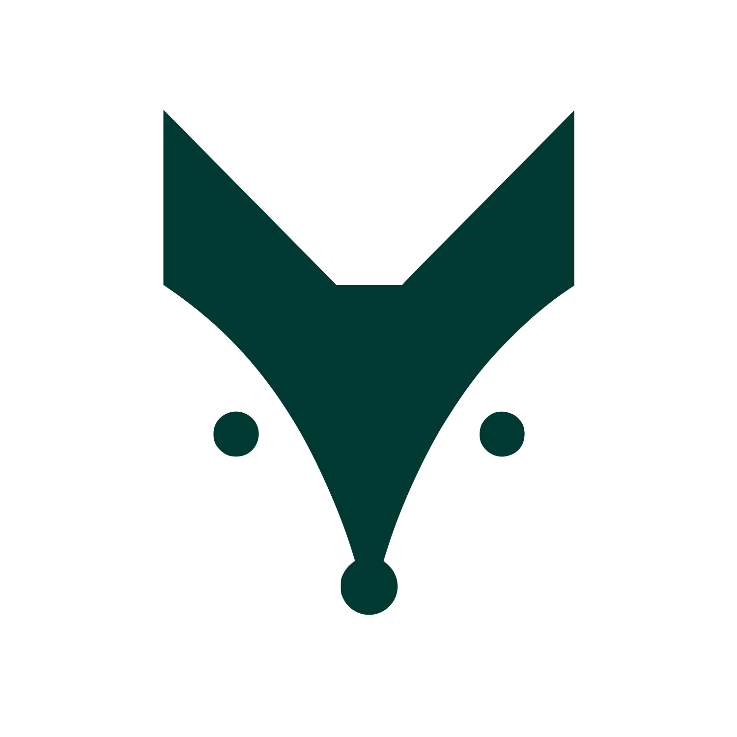 Geometric Fox Head Logo #003932