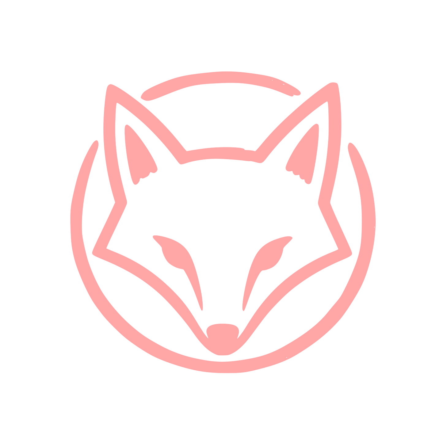 Fox Head Circle Logo #ffa6a6