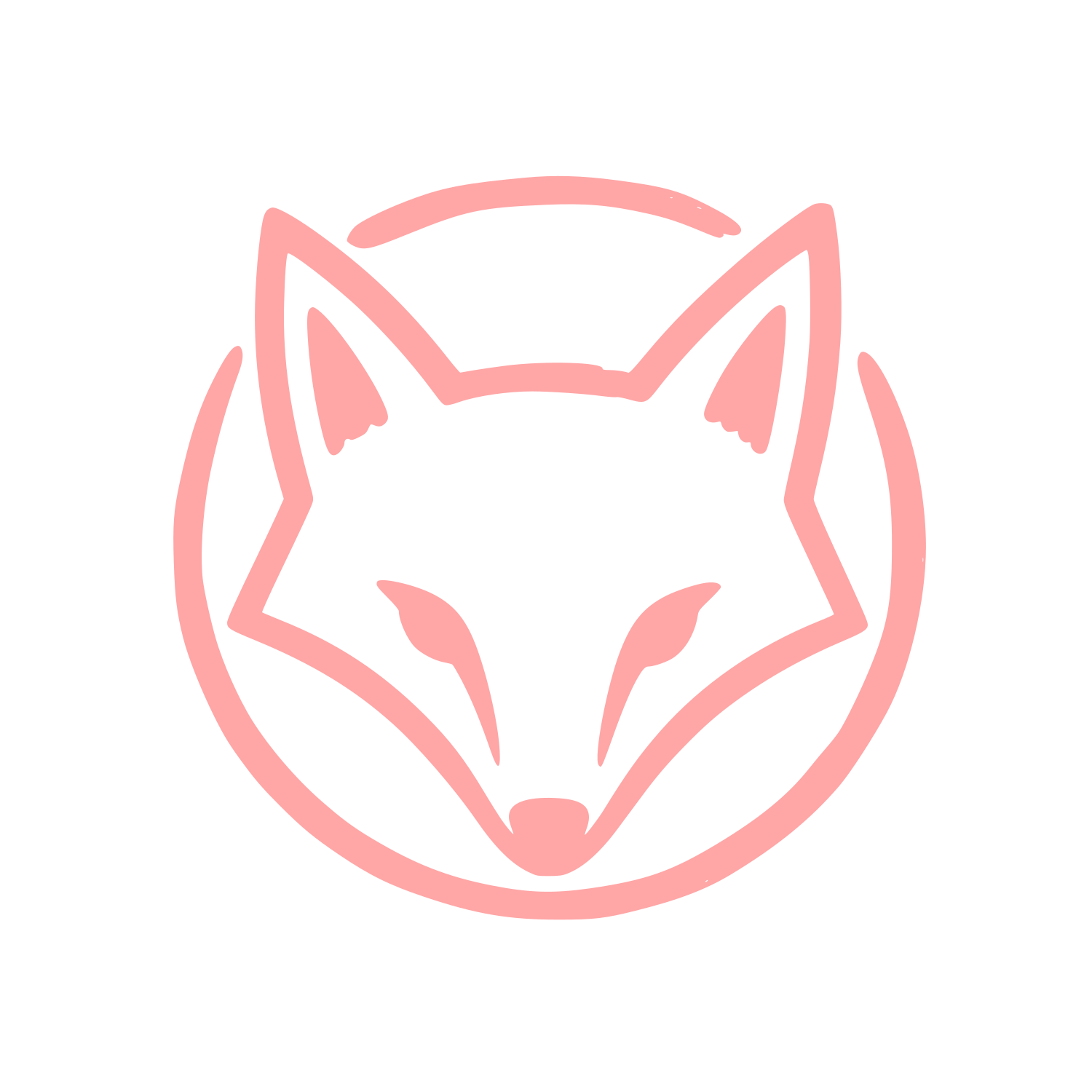 Fox Head Circle Logo #ffa6a6