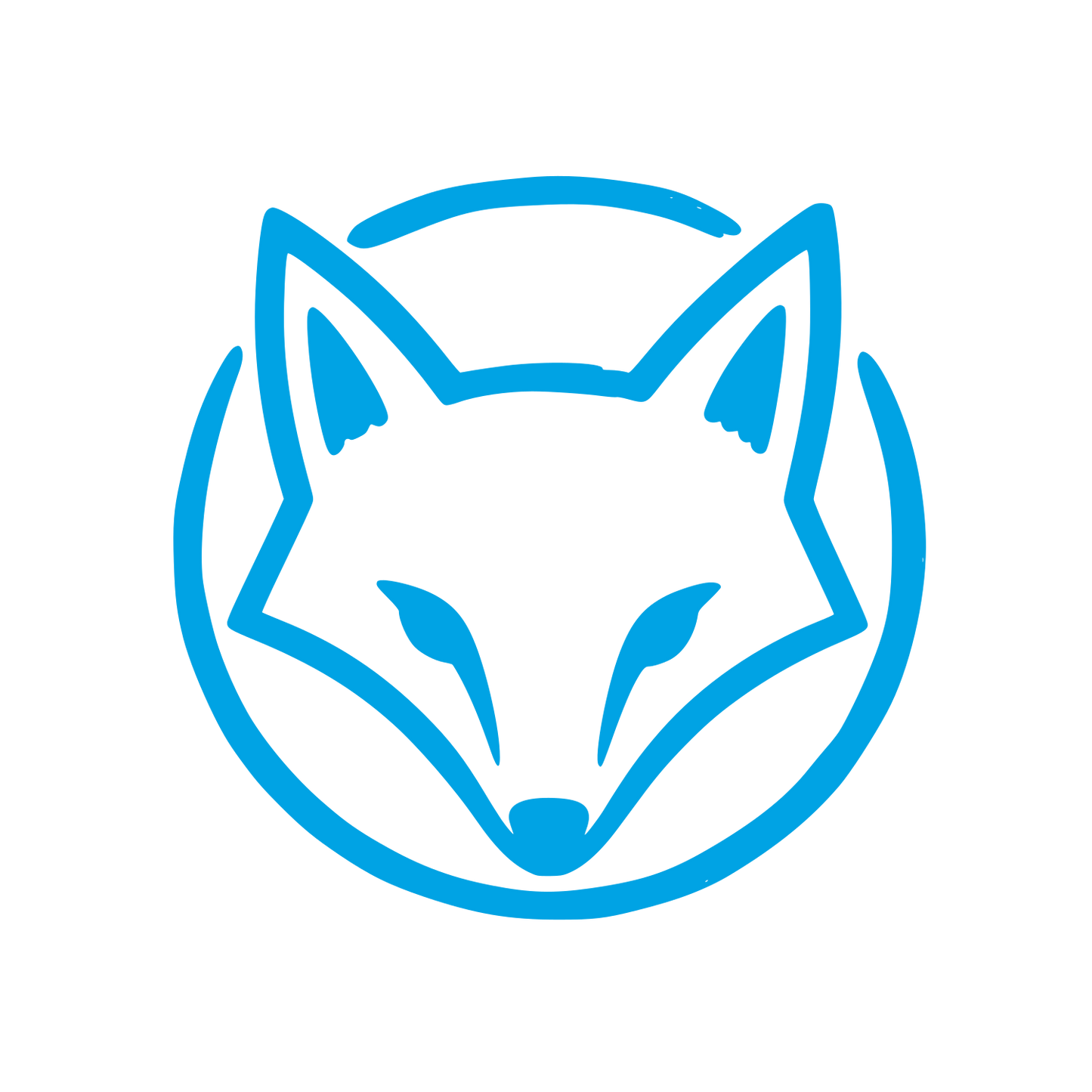 Fox Head Circle Logo #00a3e4