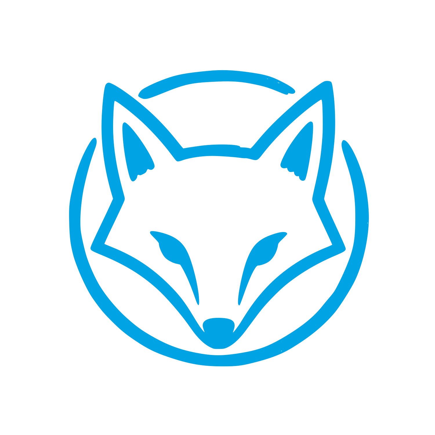 Fox Head Circle Logo #00a3e4