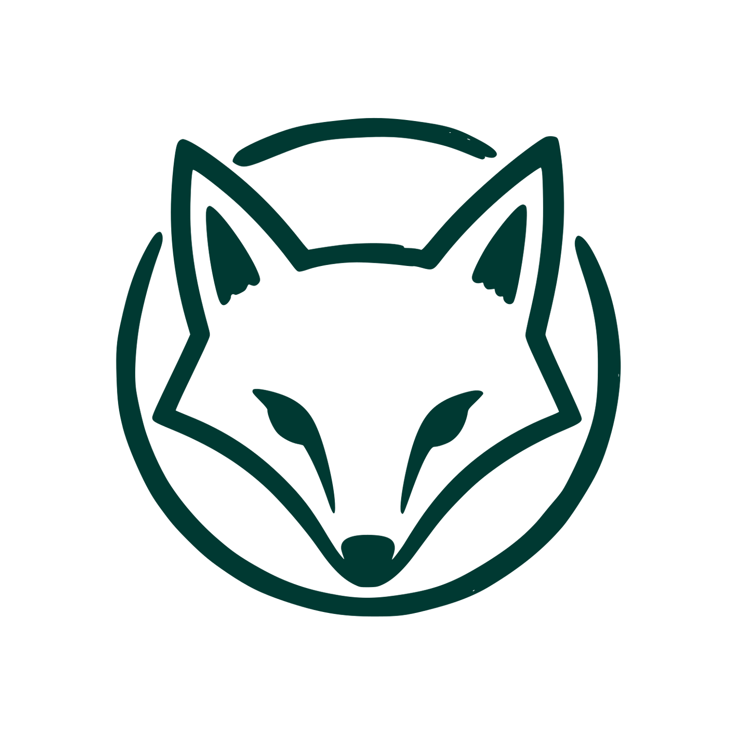 Fox Head Circle Logo #003932