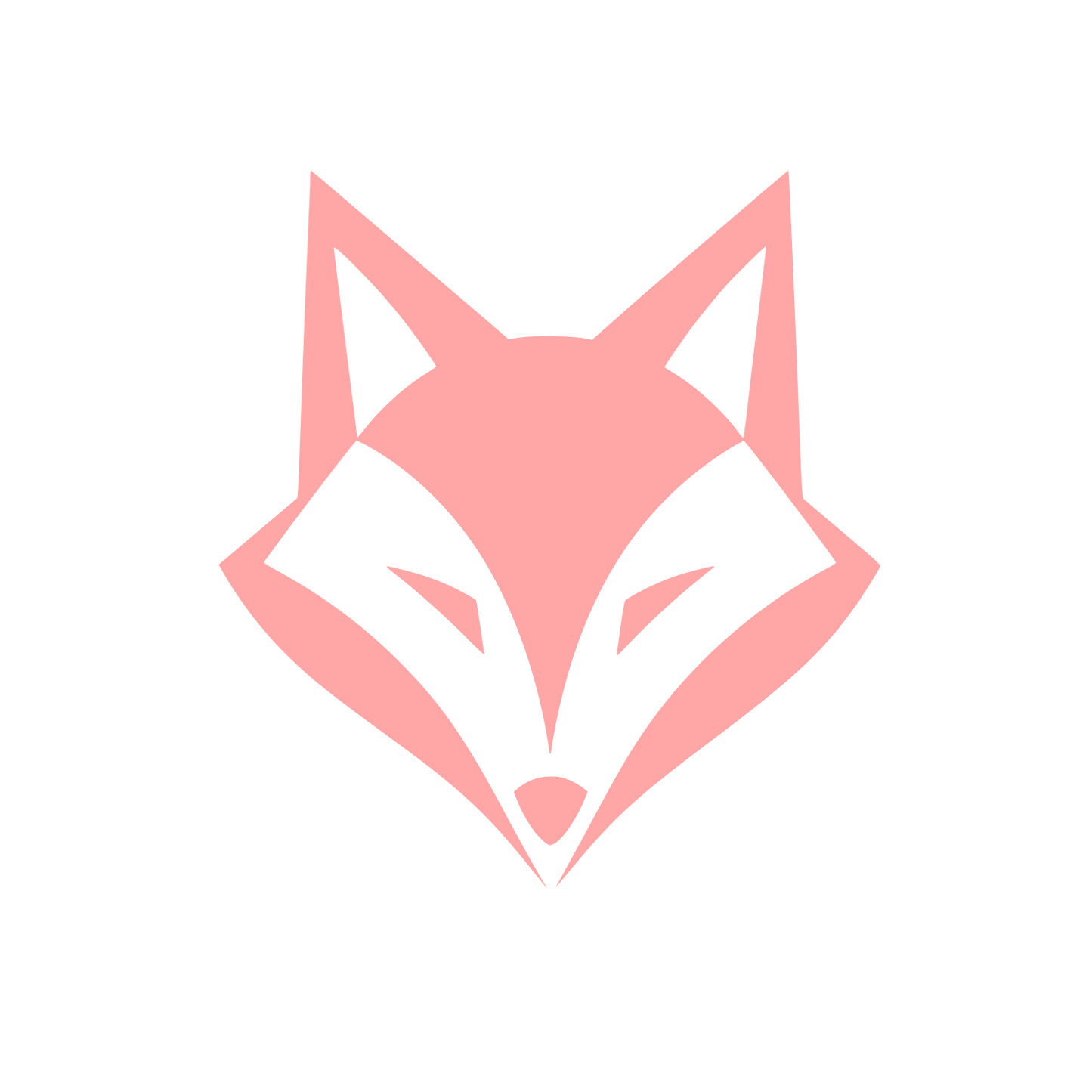 Geometric Fox Head Logo #ffa6a6
