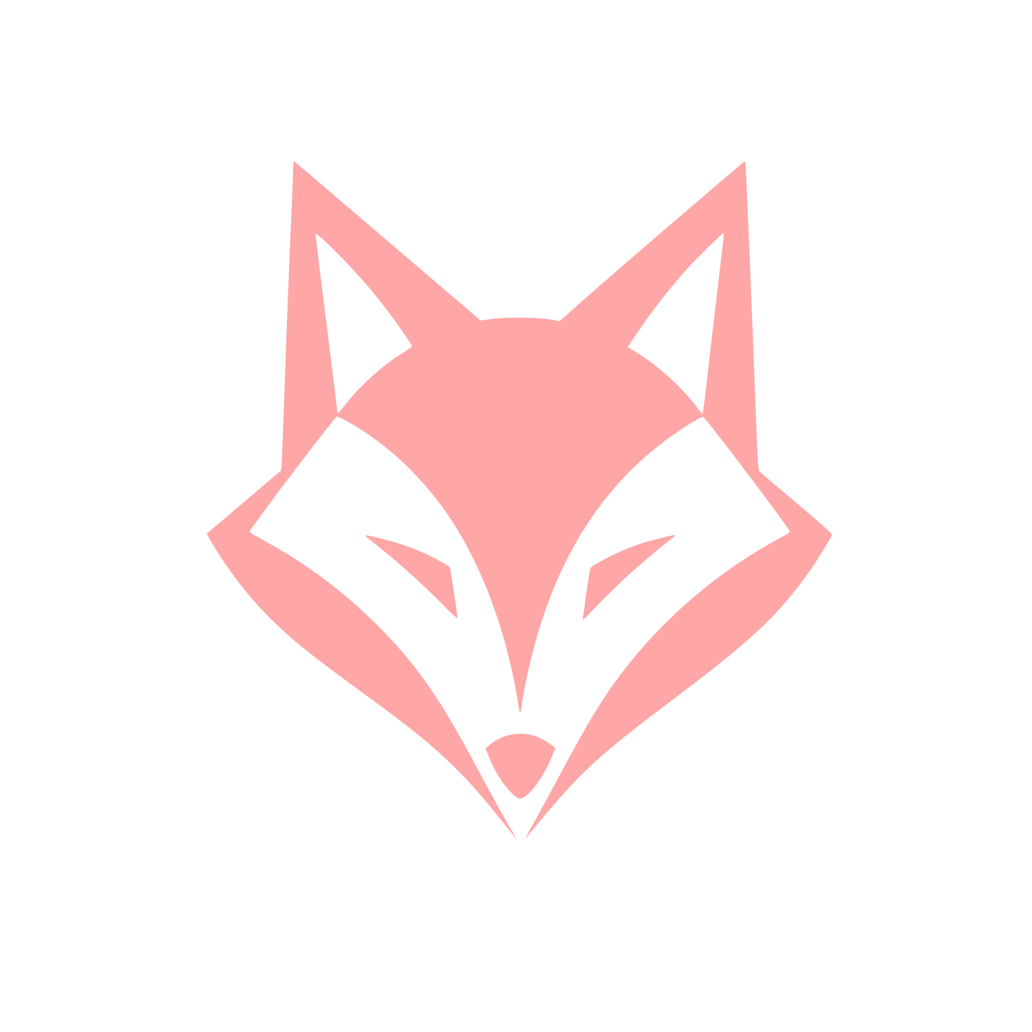 Geometric Fox Head Logo #ffa6a6
