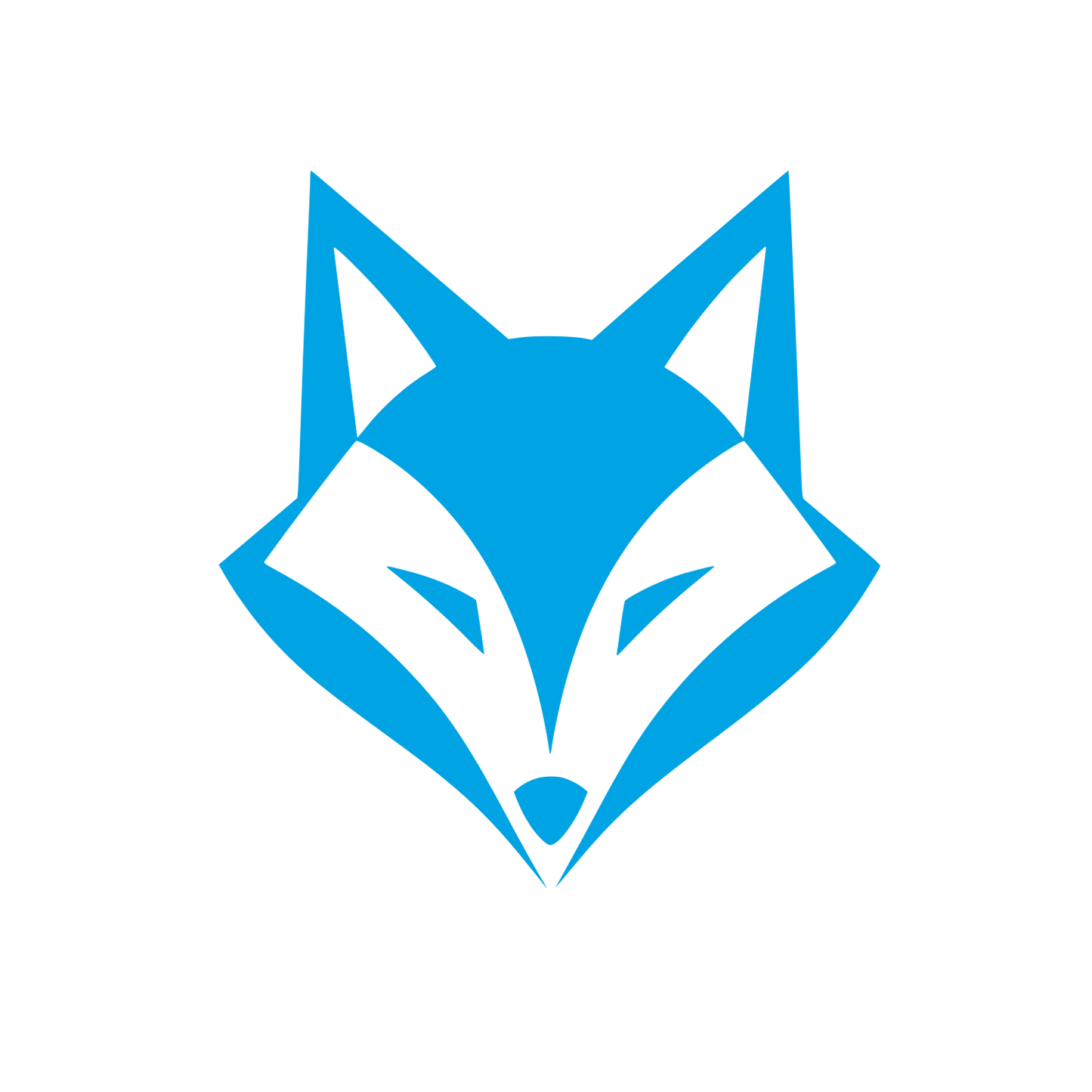 Geometric Fox Head Logo #00a3e4