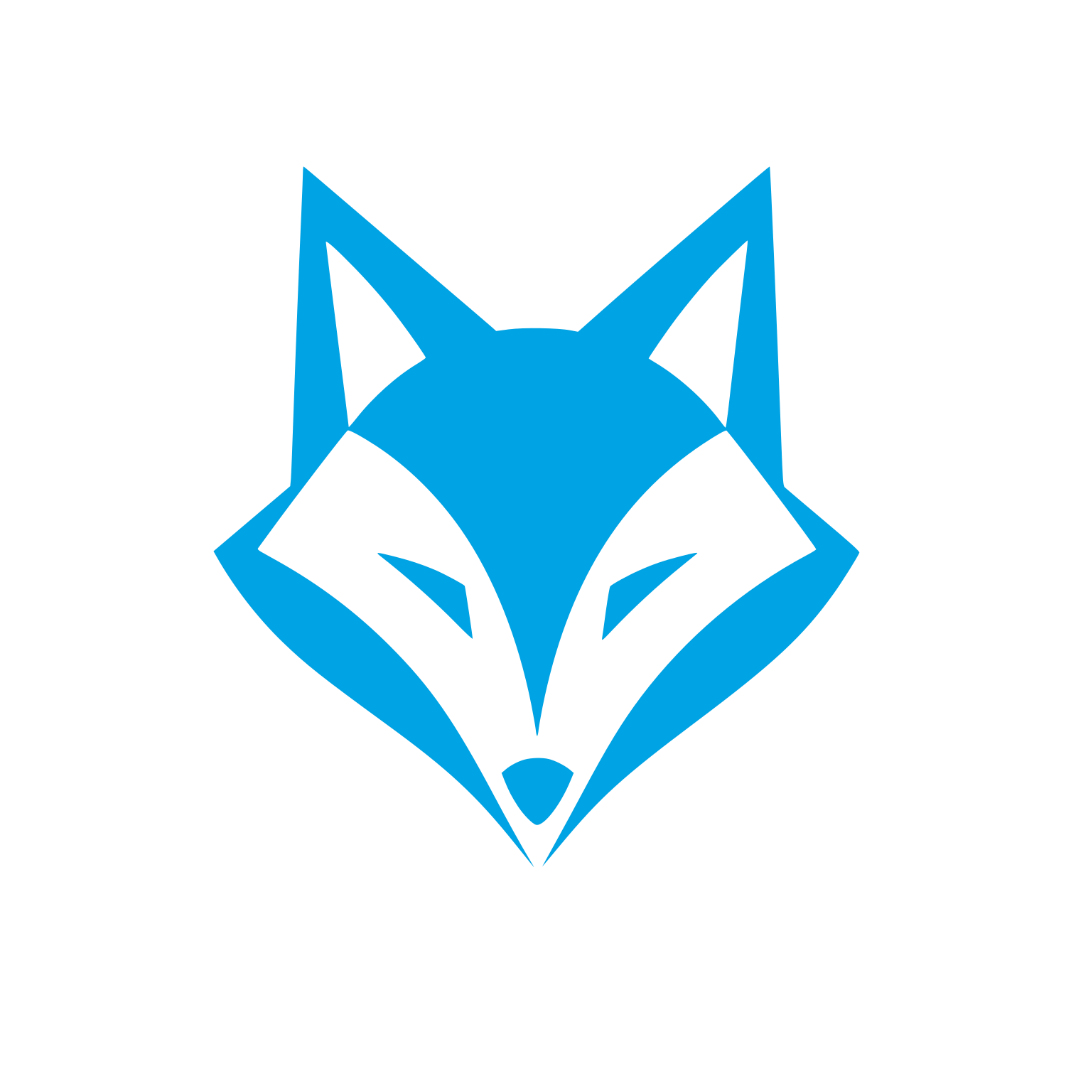 Geometric Fox Head Logo #00a3e4