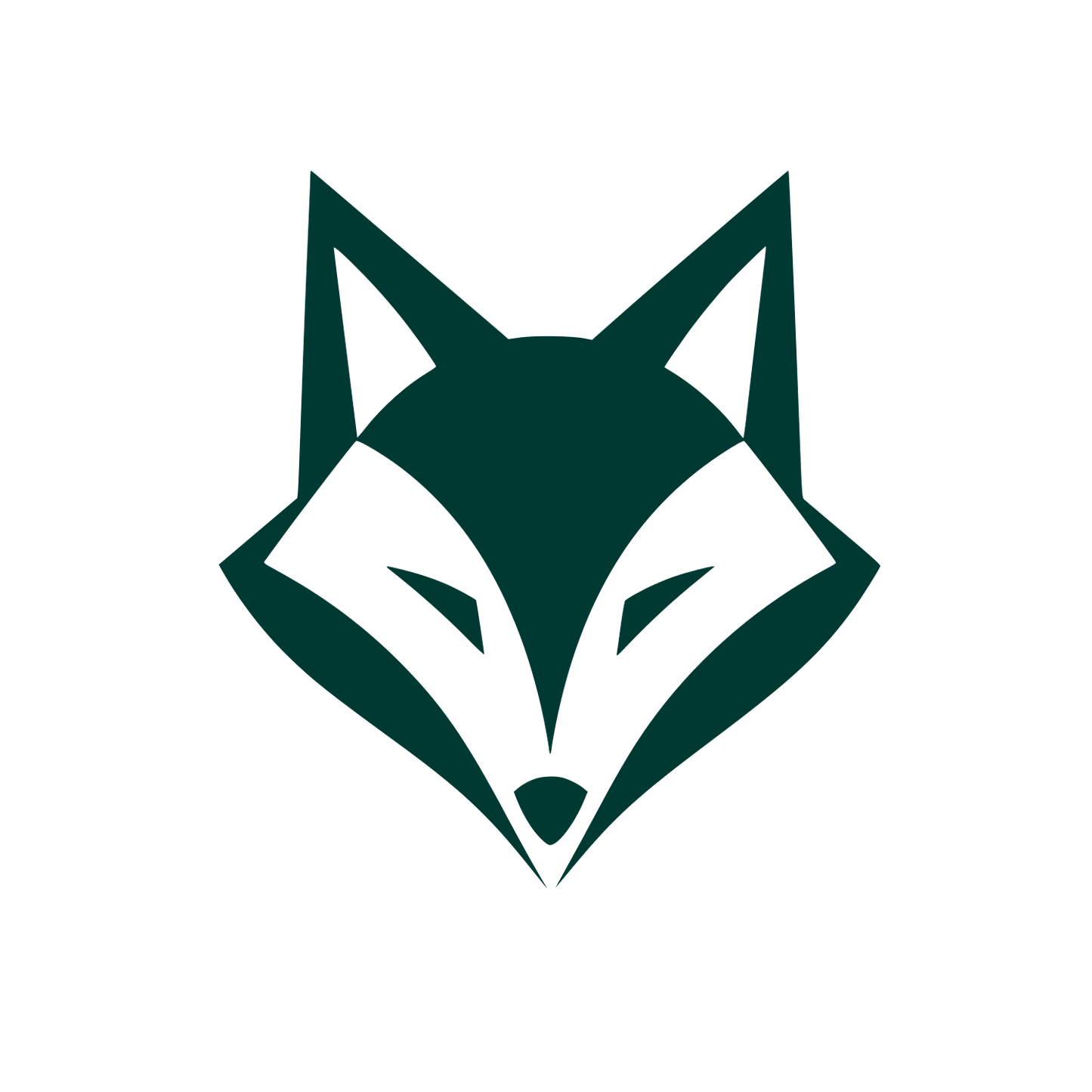 Geometric Fox Head Logo #003932