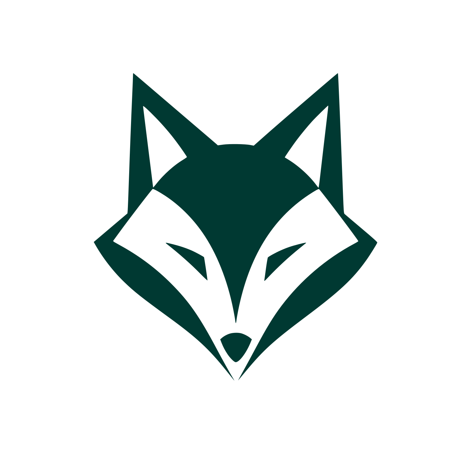 Geometric Fox Head Logo #003932
