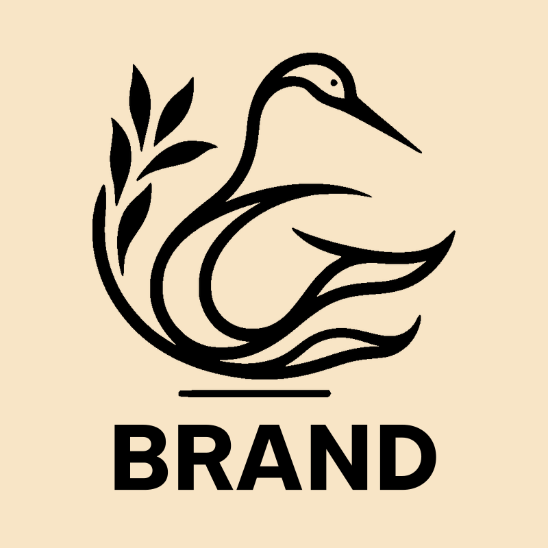 Swan Silhouette Logo with Leaves preview
