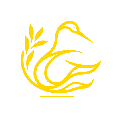 Swan Silhouette Logo with Leaves #FFD700