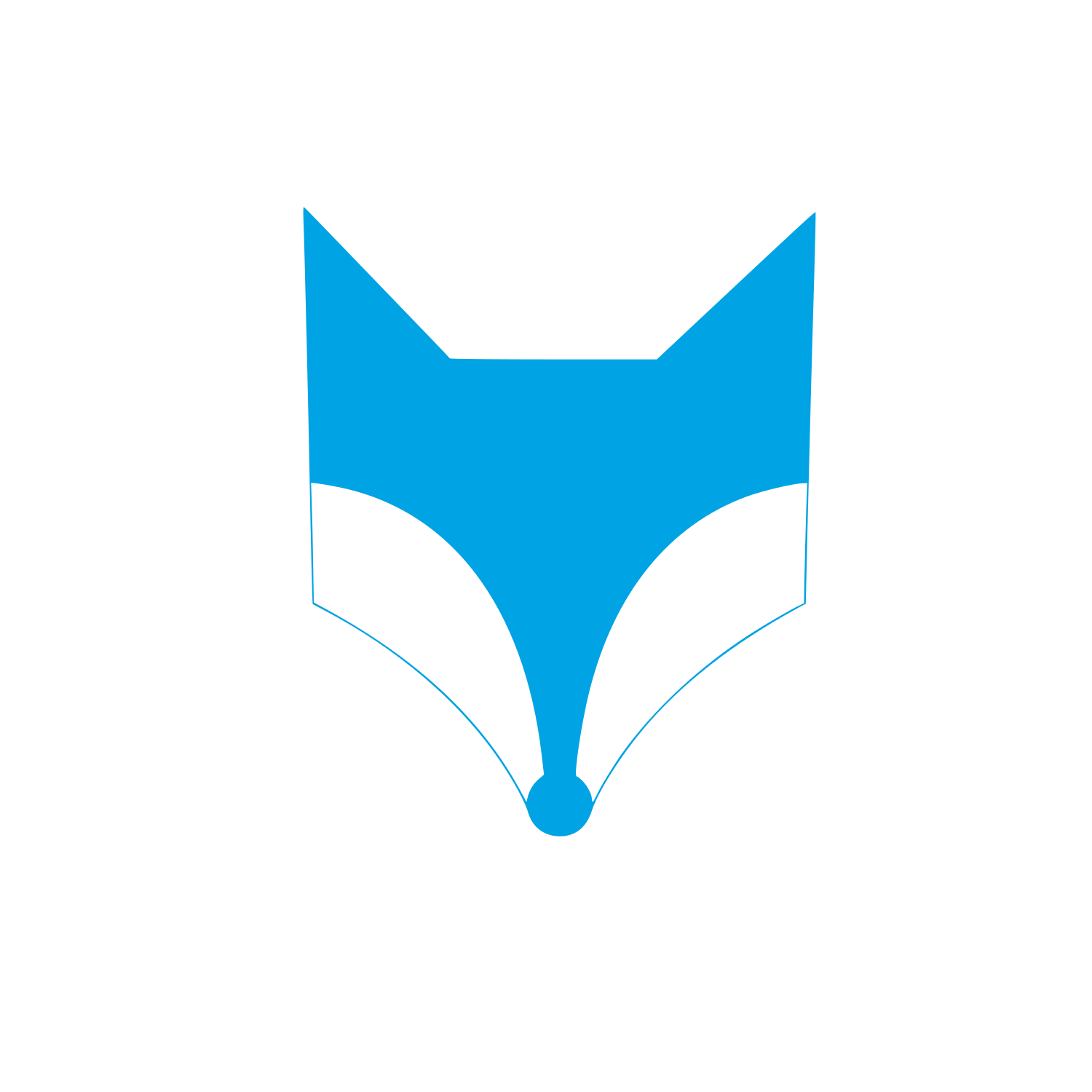Geometric Fox Head Logo #00a3e4