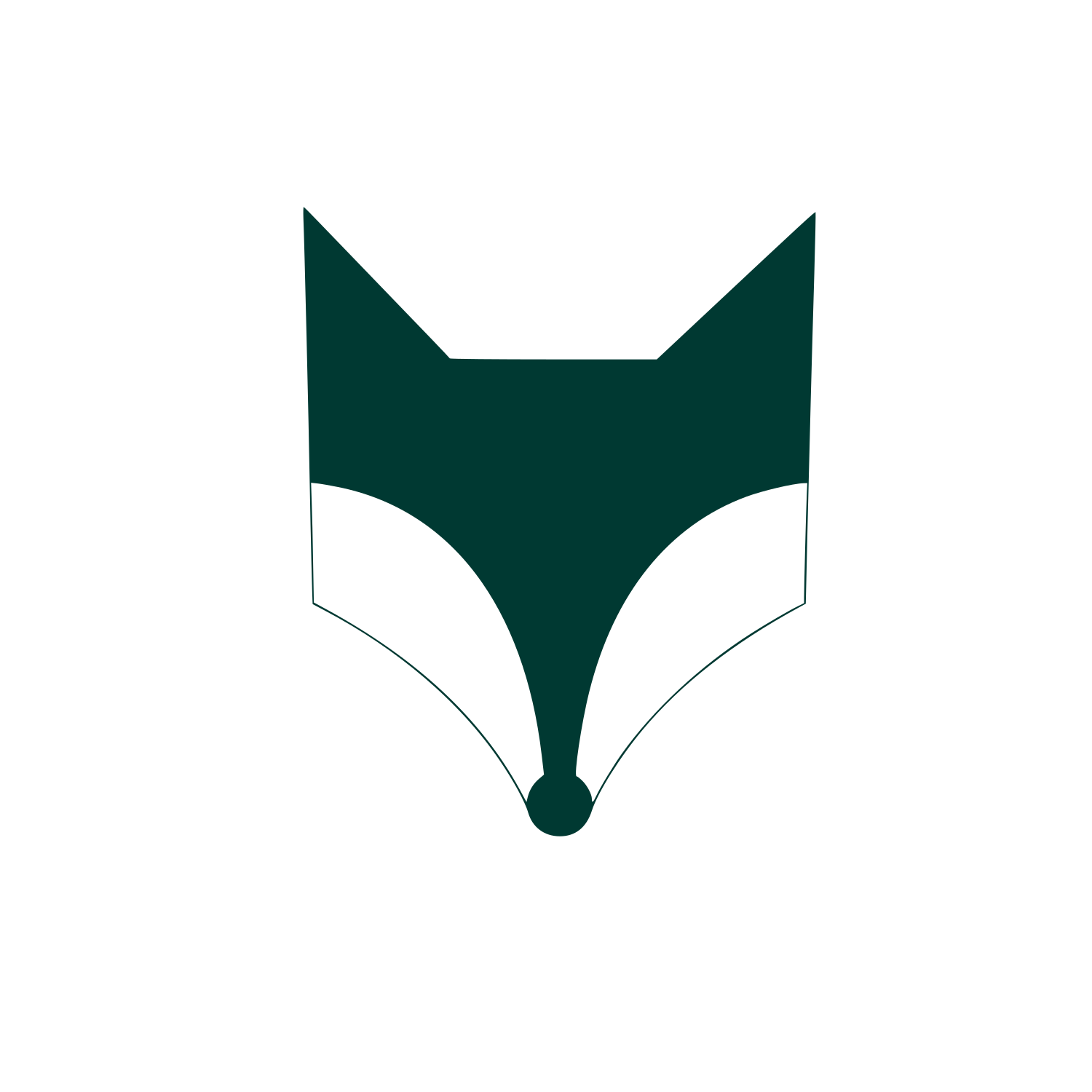 Geometric Fox Head Logo #003932