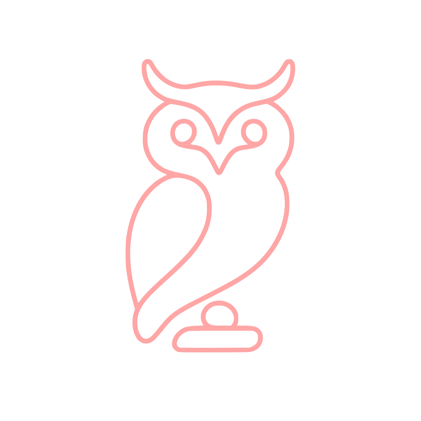 Line Art Owl Logo #ffa6a6
