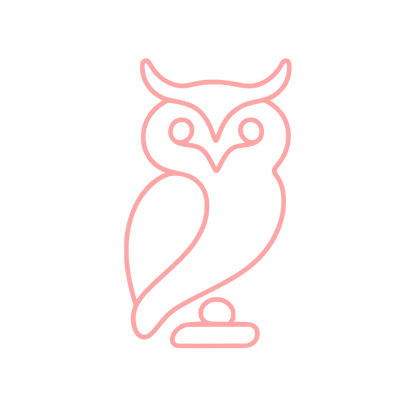 Line Art Owl Logo #ffa6a6