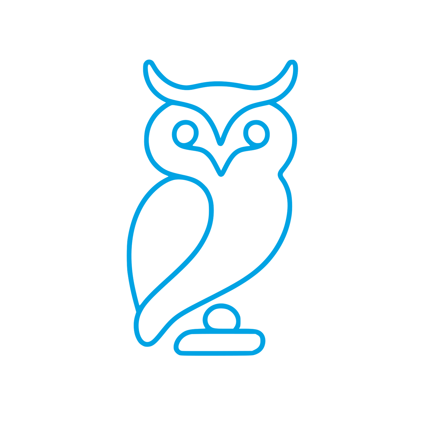 Line Art Owl Logo #00a3e4