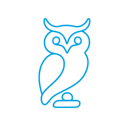 Line Art Owl Logo #00a3e4