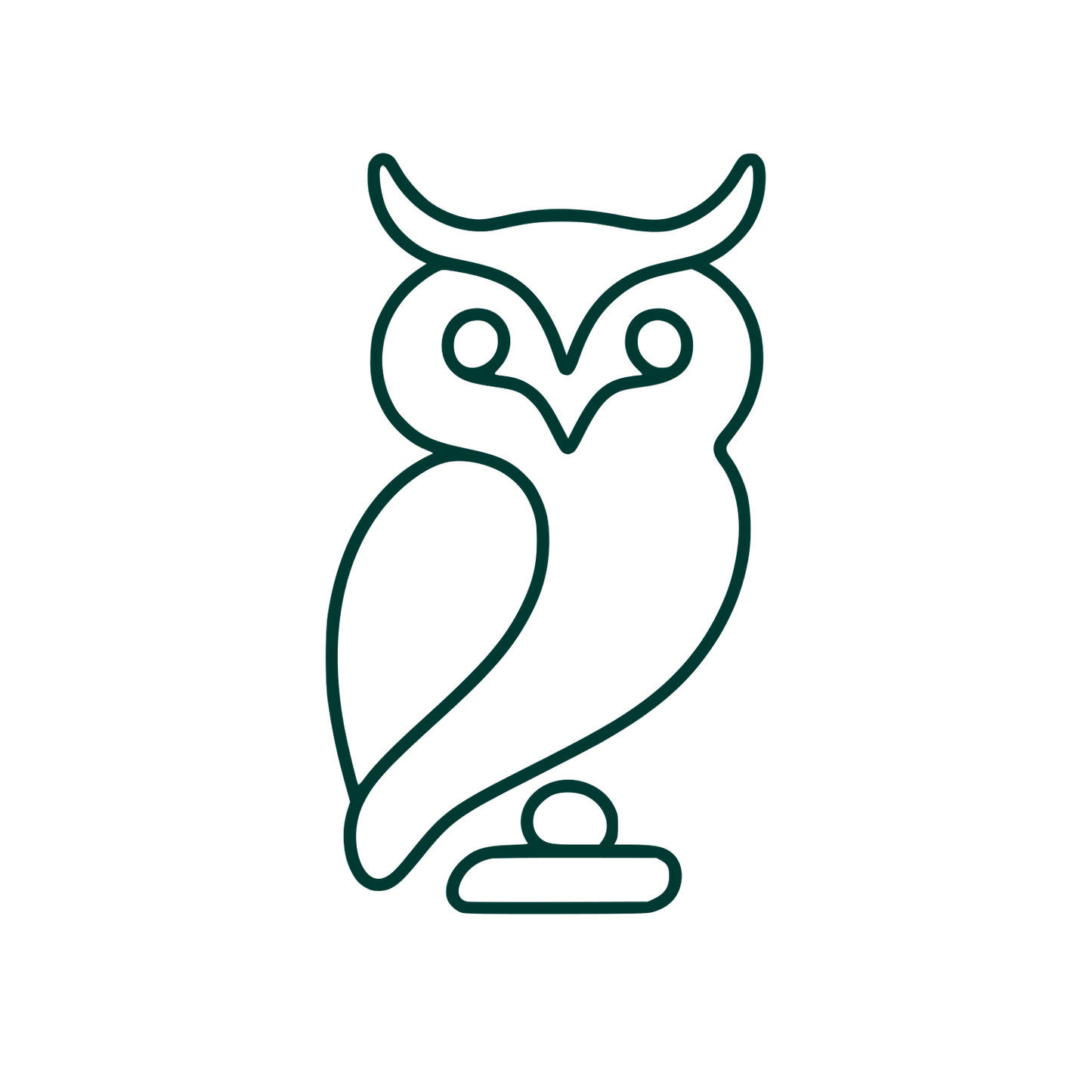 Line Art Owl Logo #003932