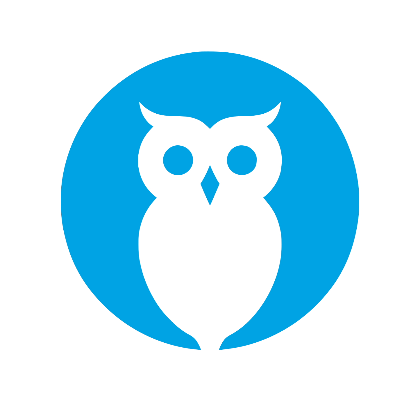 Owl in Circle Logo #00a3e4