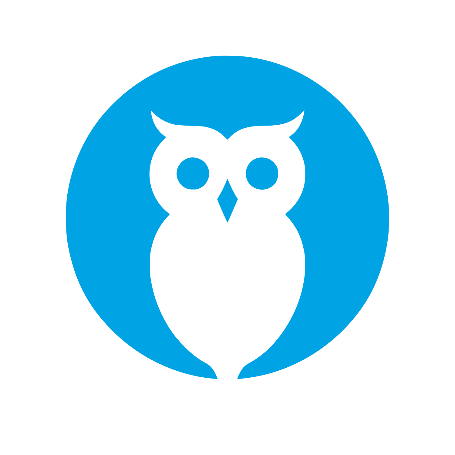 Owl in Circle Logo #00a3e4