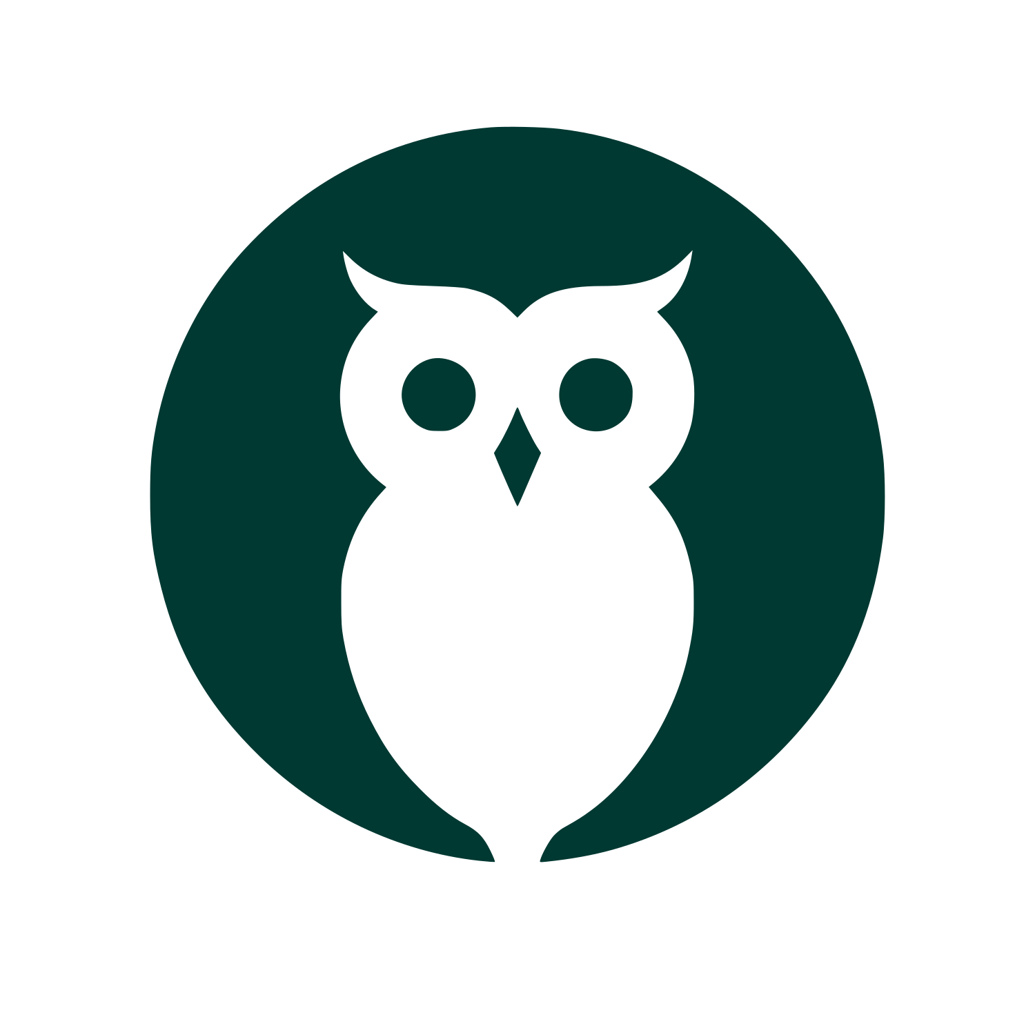 Owl in Circle Logo #003932