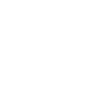 Owl on Clock Badge Logo #ffffff