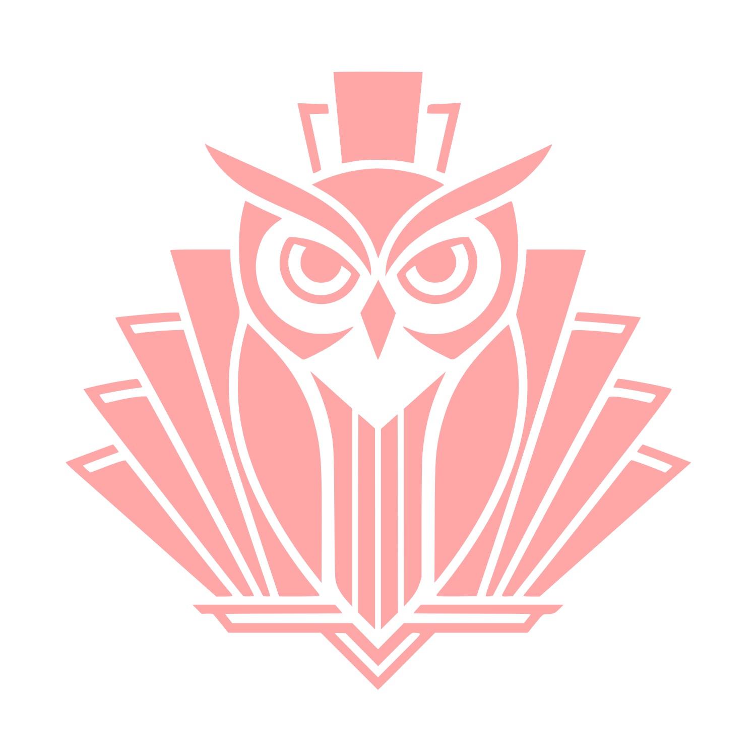 Art Deco Owl Logo #ffa6a6